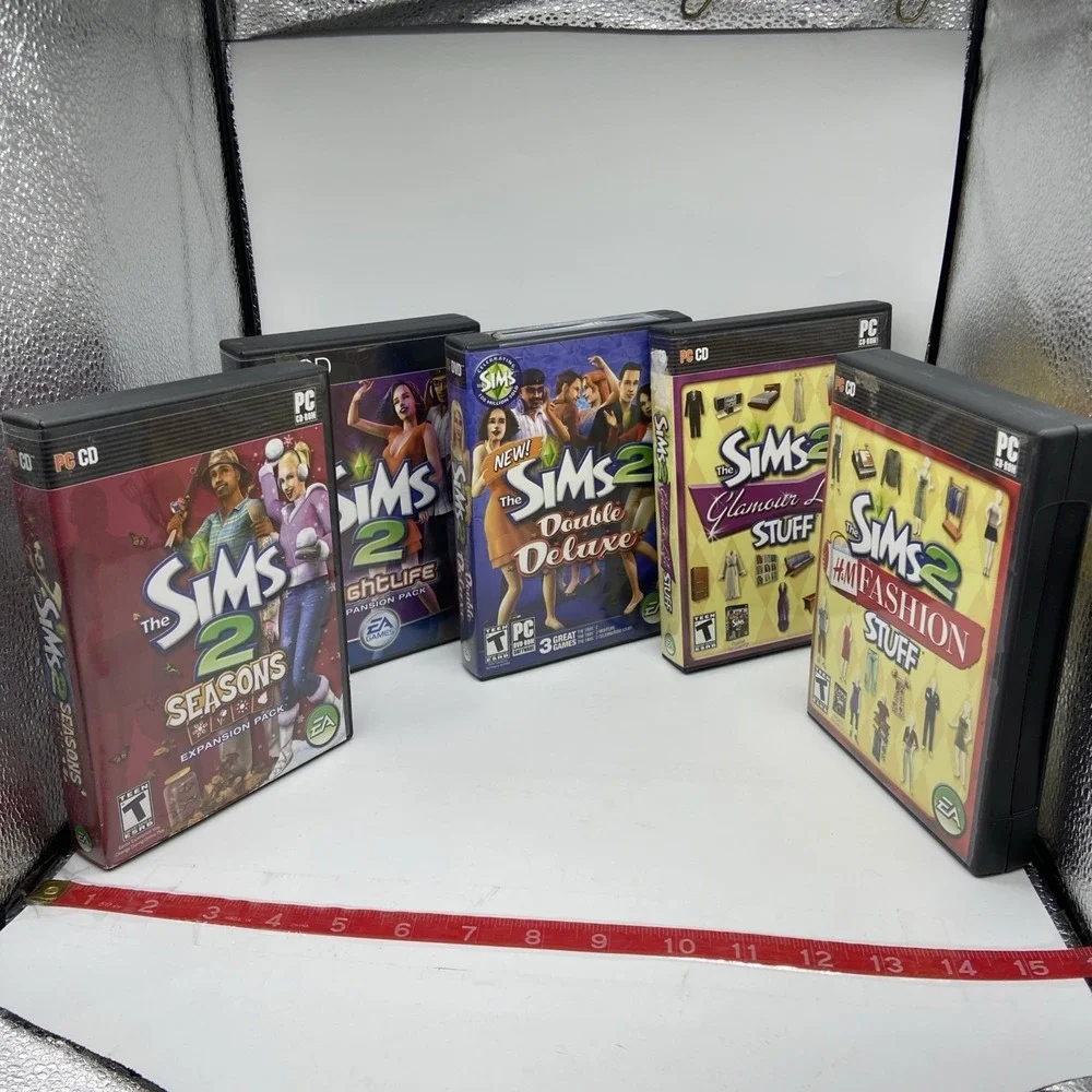 The Sims 2 PC Lot of 5 Games Seasons Nightlife Double Deluxe Glamour Fashion